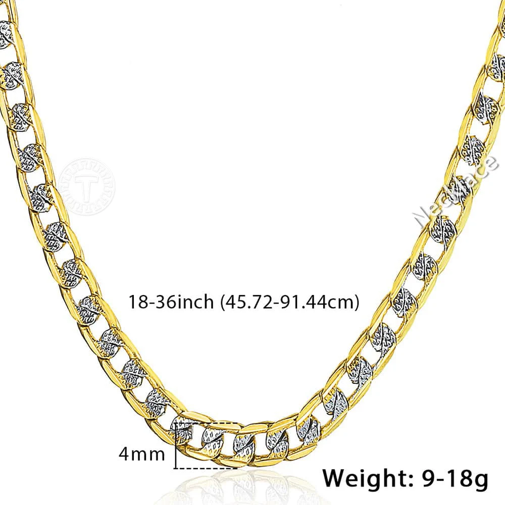 Gold Color Chain Necklace for Men Women Cuban Link Chains Mens Womens Necklaces Wholesale 2021 Fashion Men\'s Woman Jewelry LGN64