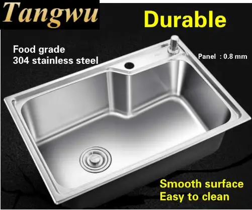 Free shipping Kitchen sink small durable 0.8 mm 304 stainless steel whole drawing hot sell 580x430 mm