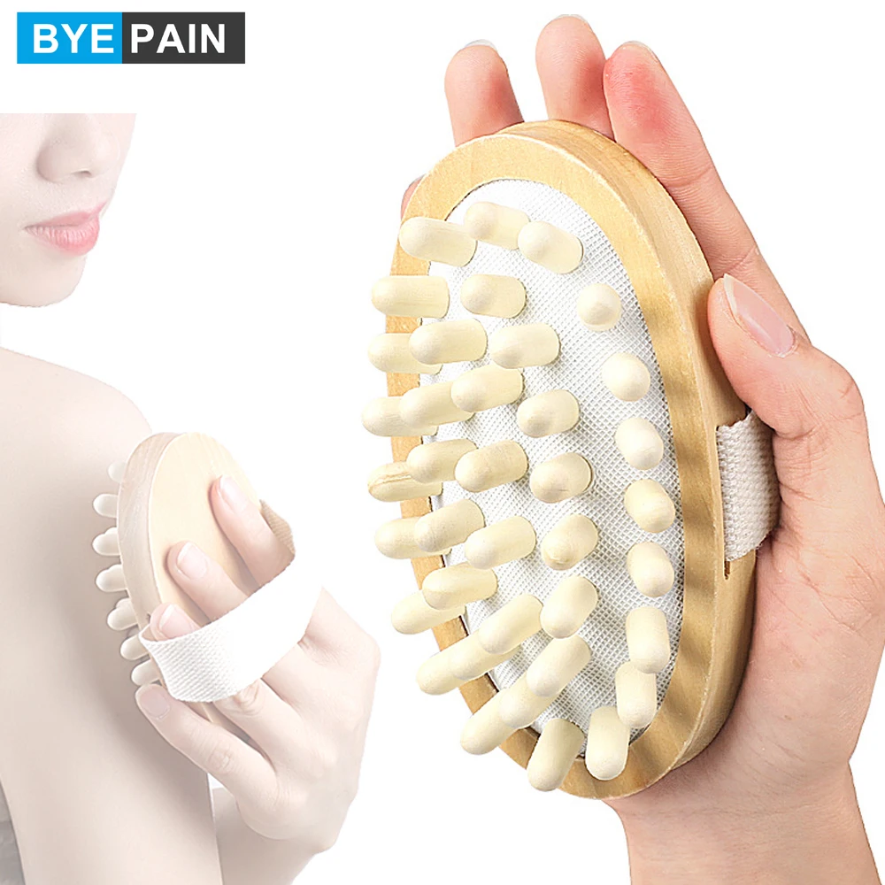 

1Pcs Wood Massage Circulation Brush for Cellulite and Improved Lymphatic Drainage Shower Bathe Massager SPA Skin Brush