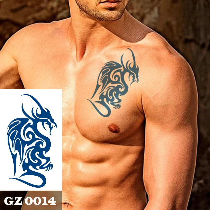 

Semi Permanent Dragon Totem Tattoos Body Art Waterproof Temporary Tattoo Sticker For Men Women