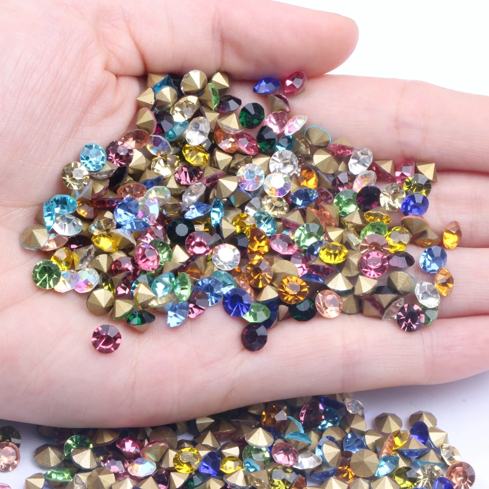 

ss24 5.2-5.4mm Cone Glass Strass Chatons Stone Pointed Back Crystal Rhinestone Nail Art Gem Jewelry Making Diamante Supplier