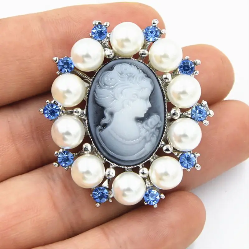 Fashion Pearl Lady Vintage Cameo Victorian Style Wedding Party Brooch Pin New