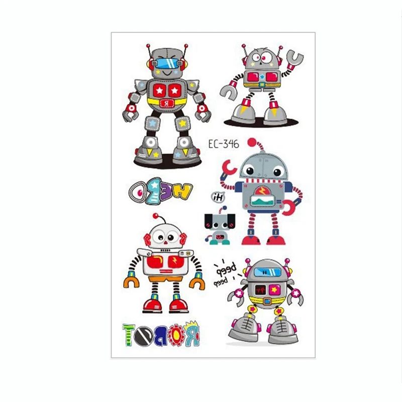 Cartoon Transforming Robot Fun Sticker Temporary Tattoos Body Arm Tattoo Sticker Long Or Half Sleeve Fake Waterproof