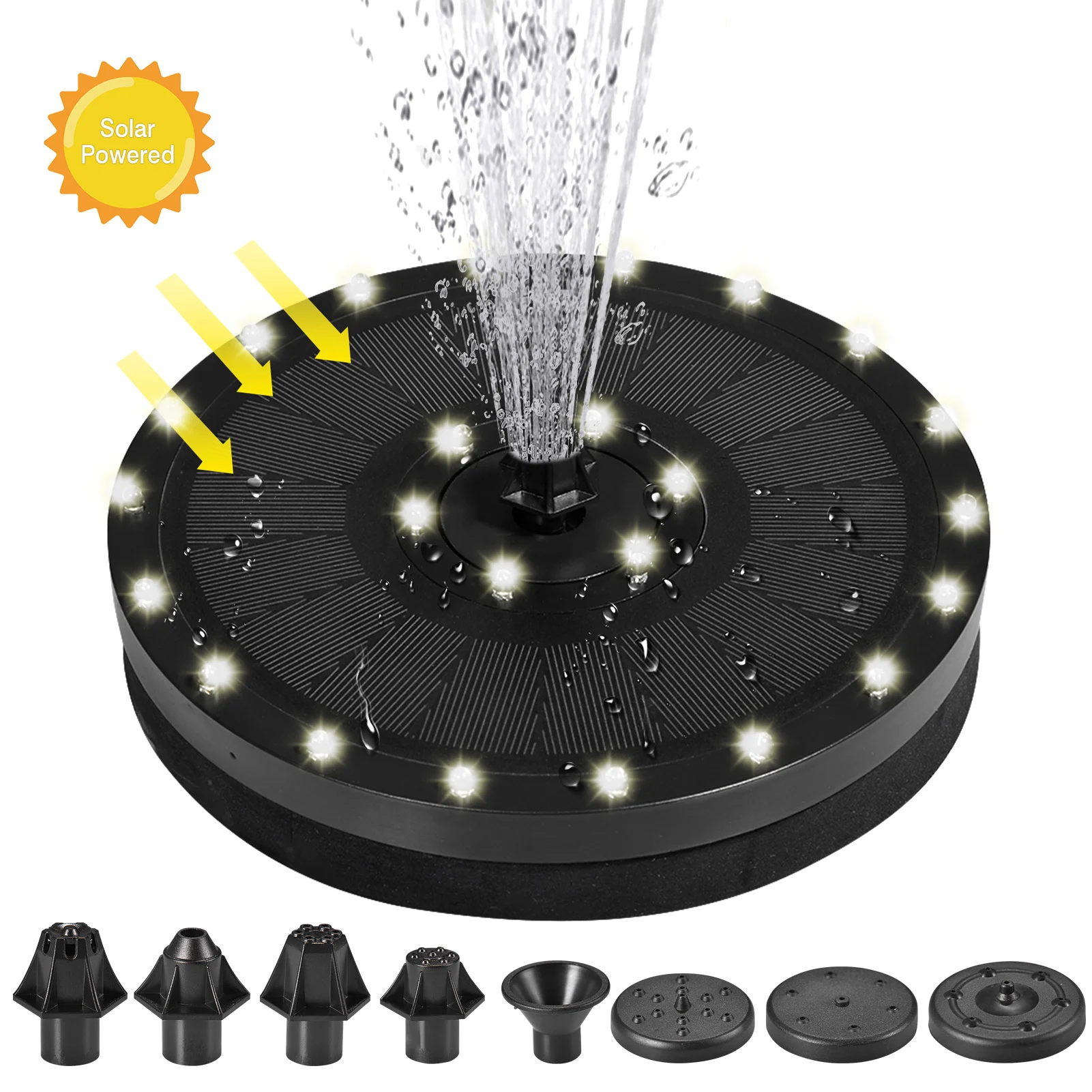 Floating Solar Fountain Garden Water Fountain Pool Pond Decoration Solar Panel Powered Fountain Water Pump Garden Decoration