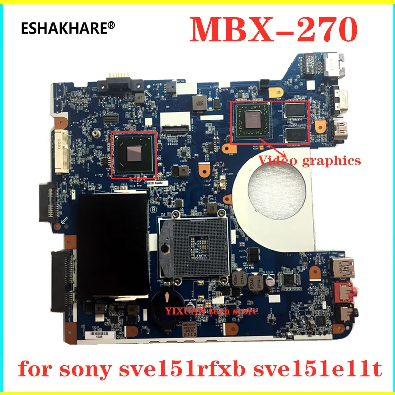 

V171 v170 MBX-270 apto para sony sve151rfxb sve151e11t placa-mãe do portátil com chips de vídeo a bordo caber i3 i5 i7