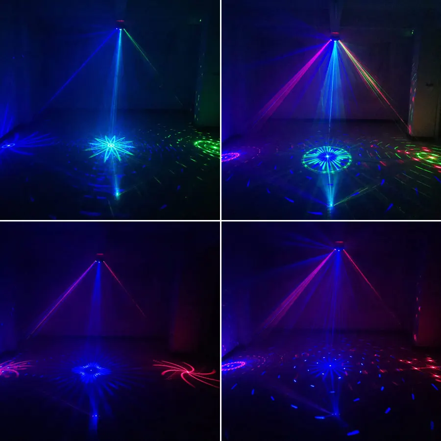 ESHINY 6 Lens RGB Laser 180 Patterns Projector Stage DJ Effect Light Dance Bar Scans DMX512 Party Lights System Show G14N6