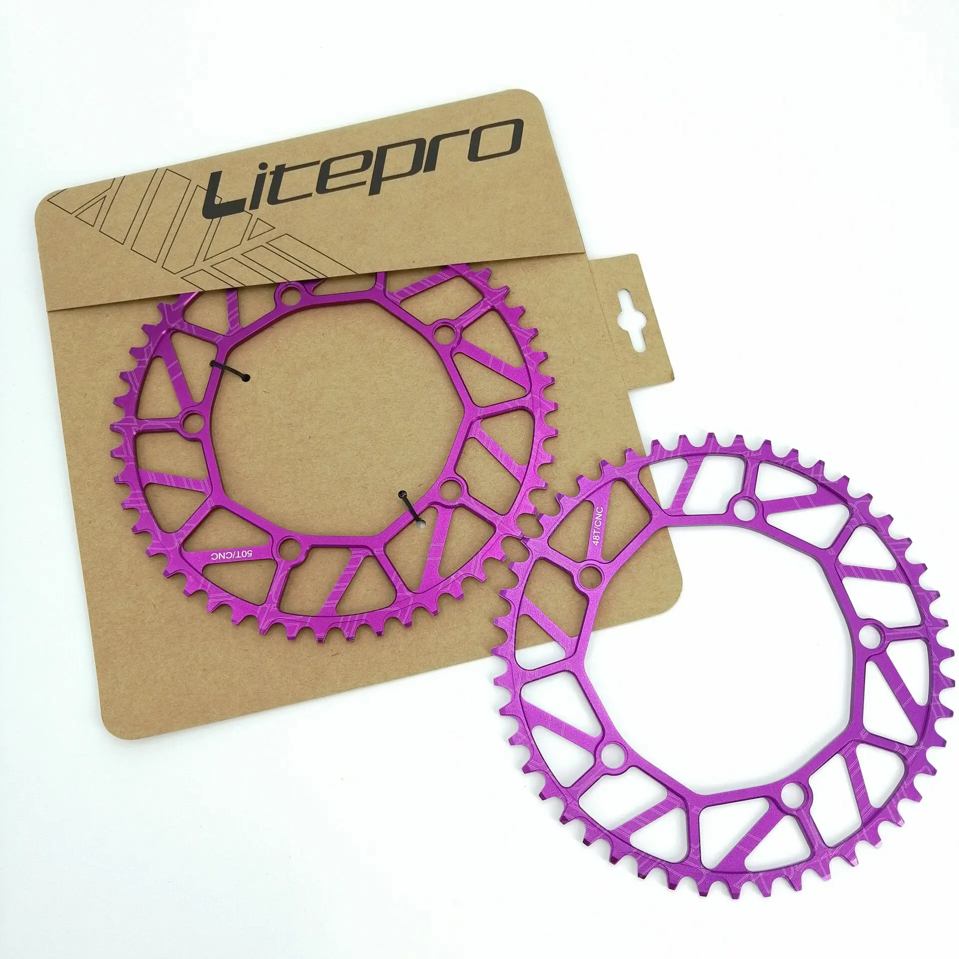 Litepro 8/9/10 Speed 130 BCD Chainring 48T 50T Purple Alloy Hollow Chain Wheel BMX Folding Bike Road Bicycle Chain Wheel