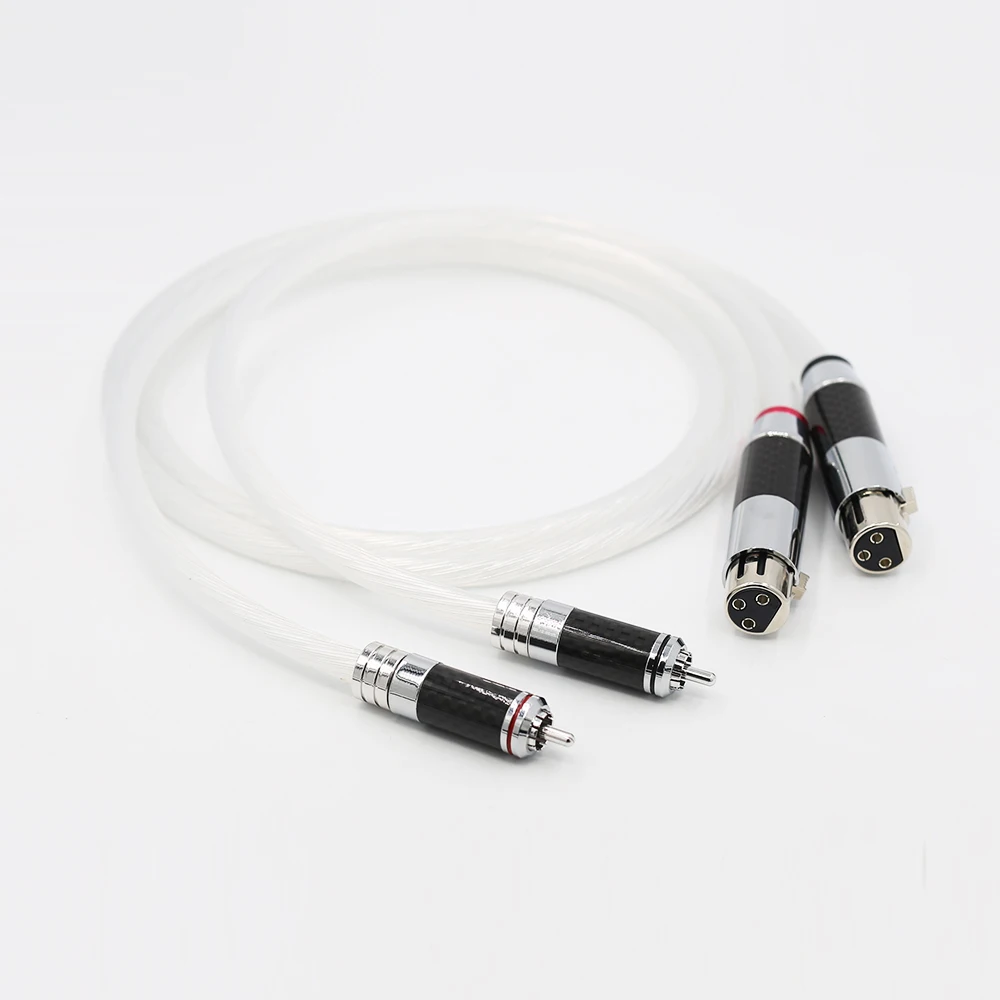 Pair 5N Silver Plated 2RCA Male TO XLR Female Plug Audio Cable HIFI