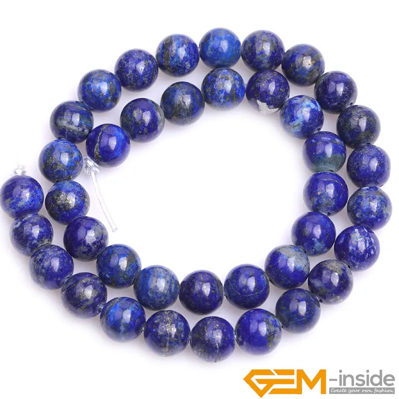 2mm Big Hole Natural Lapis Lazuli Round Beads For Jewelry Making Strand 15 Inch DIY Bracelet Necklace Loose 6mm 8mm