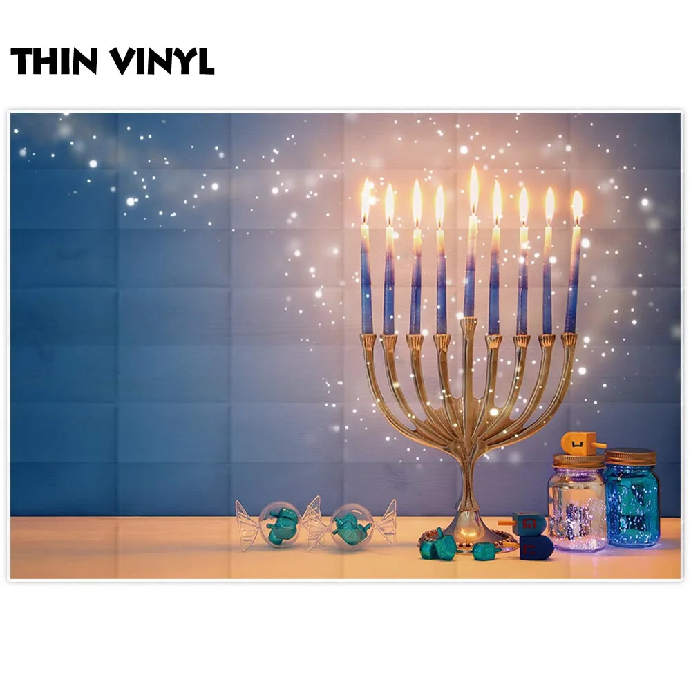 Allenjoy photophone achtergronden Chanoeka kaars glitter dromerige nieuwe jaar party Kerst banner achtergronden fotografische photocall