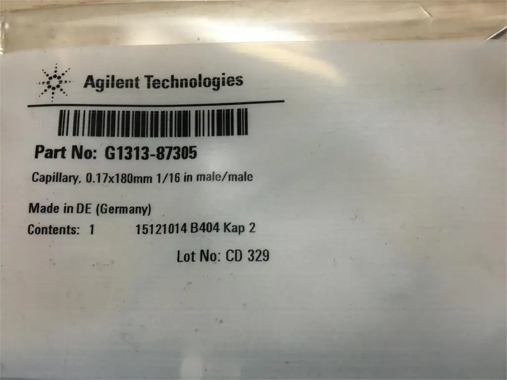 

FOR 1PCS Agilent Stainless Steel Connecting Tube G1313-87305 0.17x180mm 1/16 Male / Male