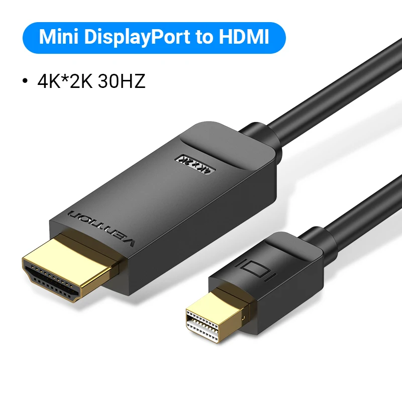 Ventie Mini DisplayPort naar HDMI Kabel 4K Thunderbolt naar HDMI Kabel voor MacBook Air Pro Surface Monitor Projector Mini DP naar HD