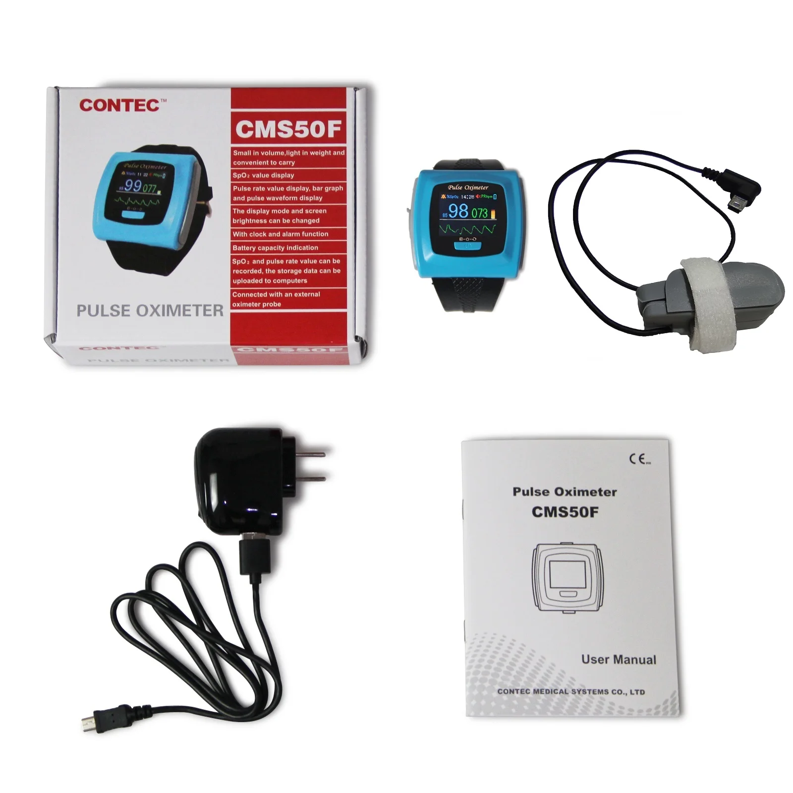 CONTEC CMS50F wrist Pulse Oximeter over night sleep study Oximetro, Spo2 PR Monitor USB+Software