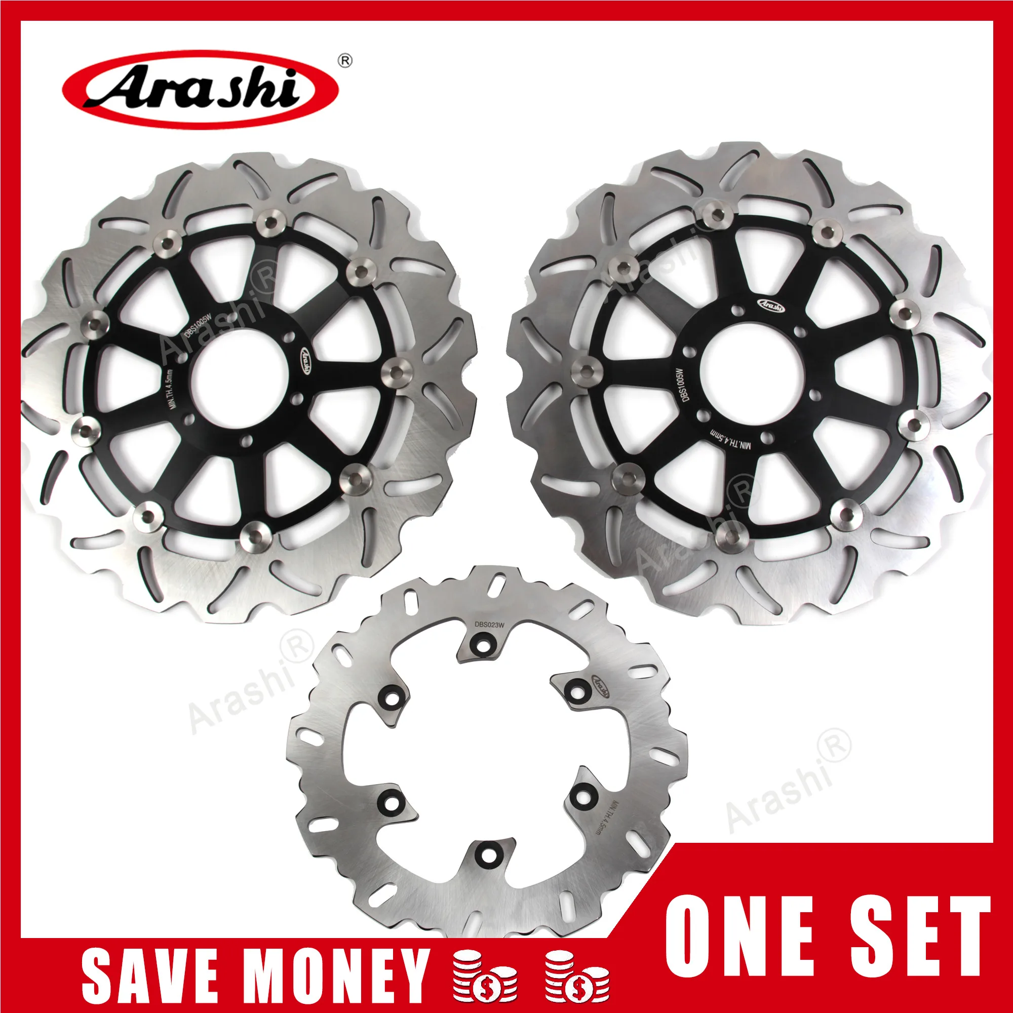 Arashi 1 Set For YAMAHA FZS FAZER 600 1998 1999 2000 2001 2002 2003 CNC Front Rear Brake Disc Rotor FZR XJR 400 TDM 850 TRX 850