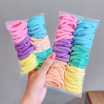 25-100PCS เส้นผ่านศูนย์กลาง5ซม.ผม Scrunchy สำหรับยางรัดผมสตรียืดหยุ่นไม่มีรอยต่อเชือกเครื่องประดับผม Headdress Hair Ties