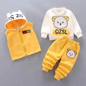 Set of wool clothes for babies and girls, coats with children's hood, tops-en and pants, children's clothes, hot tender, tricken, 3 pieces 10 MAIN SALES CHILD CLOTHING BOY - №2
