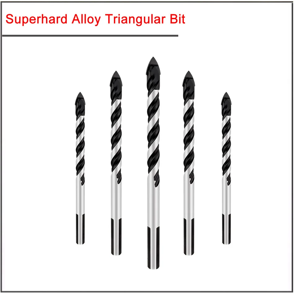 6 8 10 12mm Triangular bit Multi function triangle bit super hard alloy concrete cement wood drilling electric drill bit