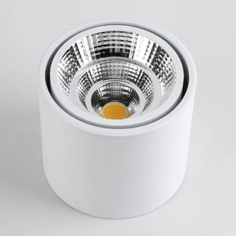 Dimmable LED downlight COB spotlight AC85-265V 5W 7W 12W 20W 25W adjustable angle aluminum surface mounted light indoor lighting