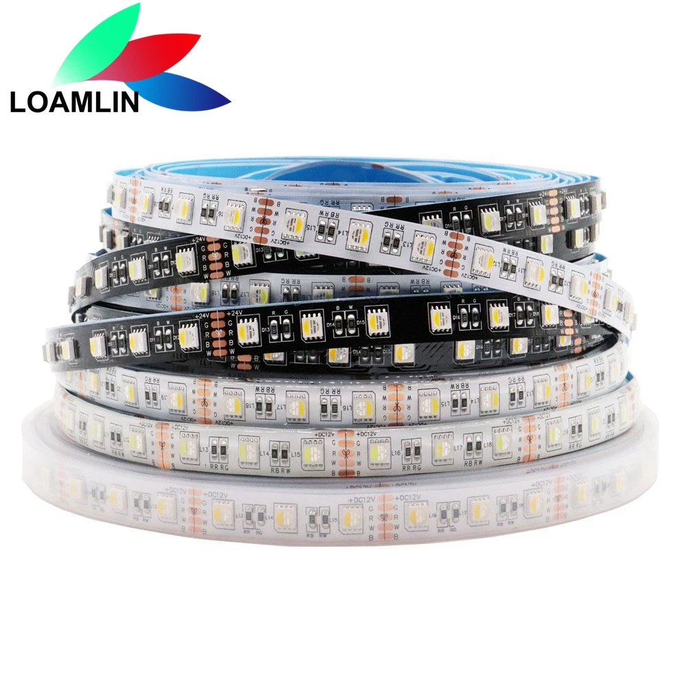 fita de led rgbw em faixa flexivel de 5050 v 24v com rgb mais branco rgb 60leds por metro 01