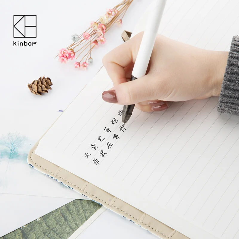 Kintrees-دفتر ملاحظات يدوي أصلي ، كتاب A5 ، خطة هذه الكفاءة ، دفتر ملاحظات يدوي للطلاب ، باللونين الأزرق والأبيض