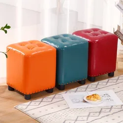 Panca in pelle per bambini piccola sedia da pranzo per bambini scarpa da tavolo da tè sgabello per bambini moda americana creativa