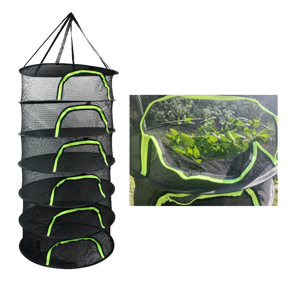 

Herb Drying Net 6 Layers Drying Net Dryer Bag Mesh For Herbs Hanging Basket Folding Dry Rack For Flowers Buds Plants Organizer