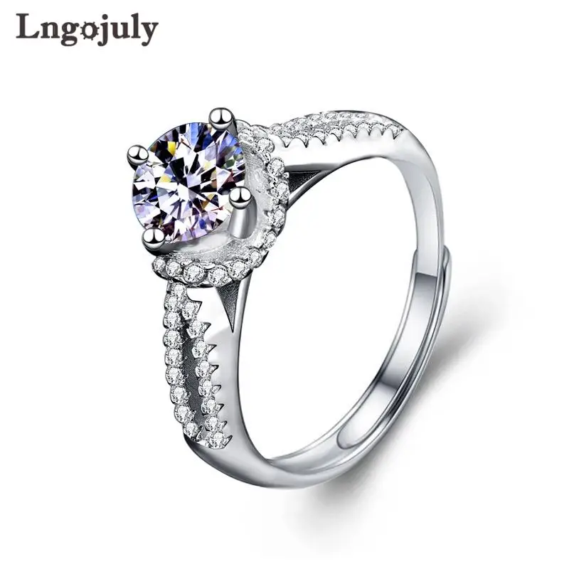 

Luxury 925 Sterling Silver Diamond Jewelry Moissanite Ring Wedding Party Anniversary Ring For Women Silver 925 Jewelry Gifts