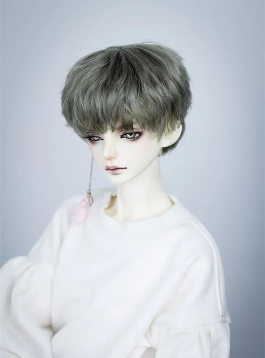 BJD doll wigs is suitable for small 1/31/4 SD fresh cool ash frowsty nest head doll accessories such as green pure black