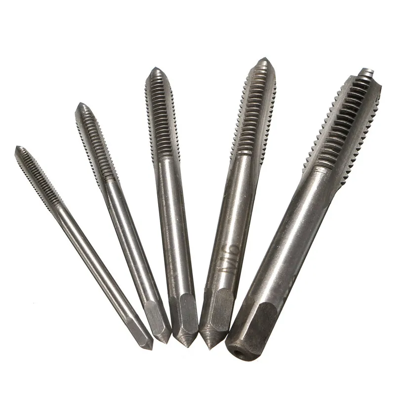 

XNEMON 5PCS/Set HSS M3 M4 M5 M6 M8 Machine Spiral Point Straight Fluted Screw Thread Metric Plug Hand Tap Drill Set Hand Tools