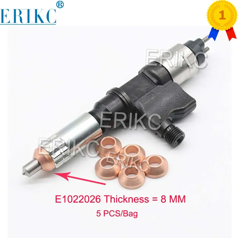 

5PCS Tapered Copper Washer 8mm E1022026 CR Diesel Fuel Injector Nozzle Washer, Injection Nozzle Heat Shield for Denso Sprayers