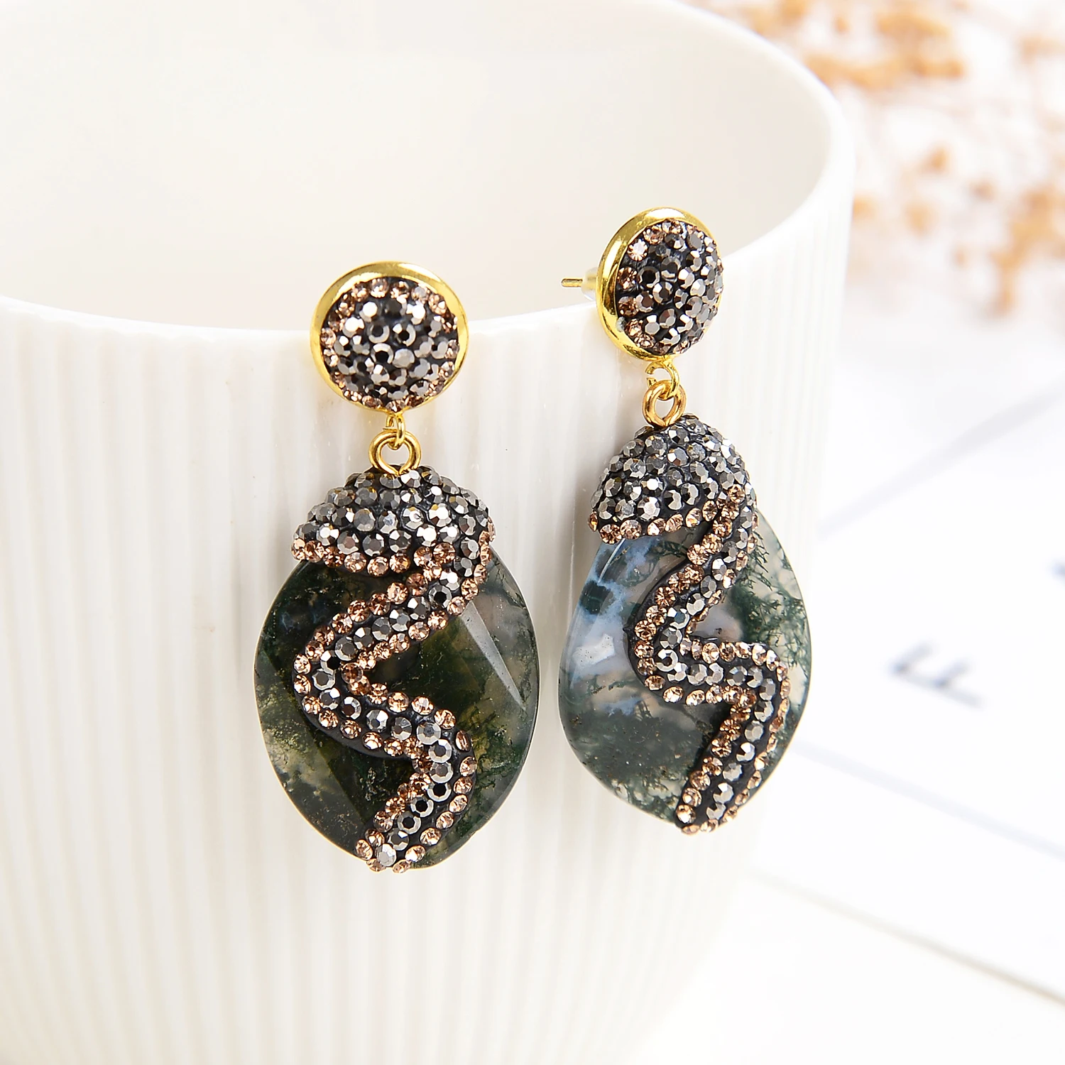 8 Style Natural Stone Earrings For Women 2020 New Design Handmade Drop Earring Elegant Women's Wedding Jewelry & Accessories