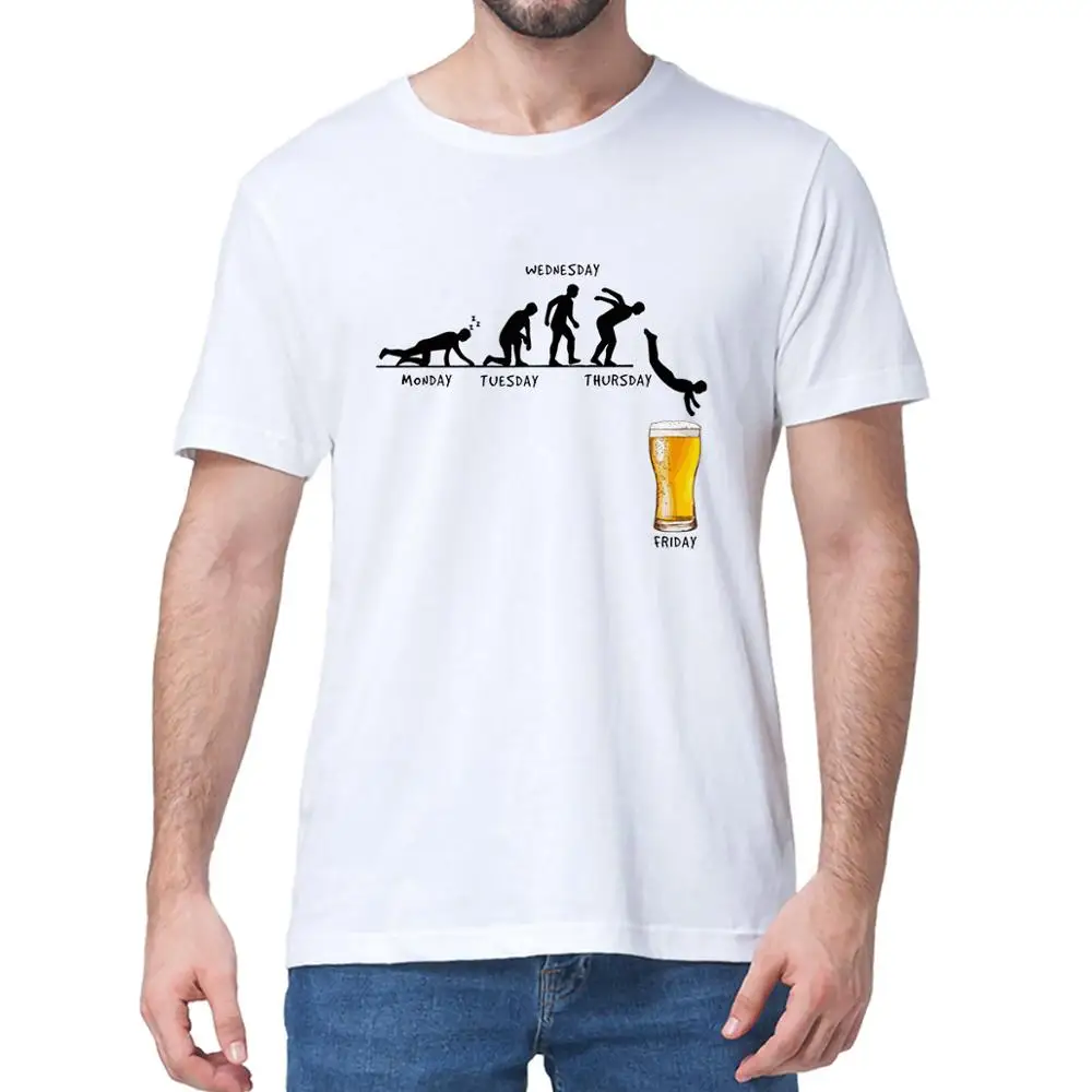 Week Craft Beer T Shirt Men Tops Short Sleeve T-shirt Mans Tshirt 100% Cotton Casual Funny T-Shirts Drunk Tee Alcohol Drinking