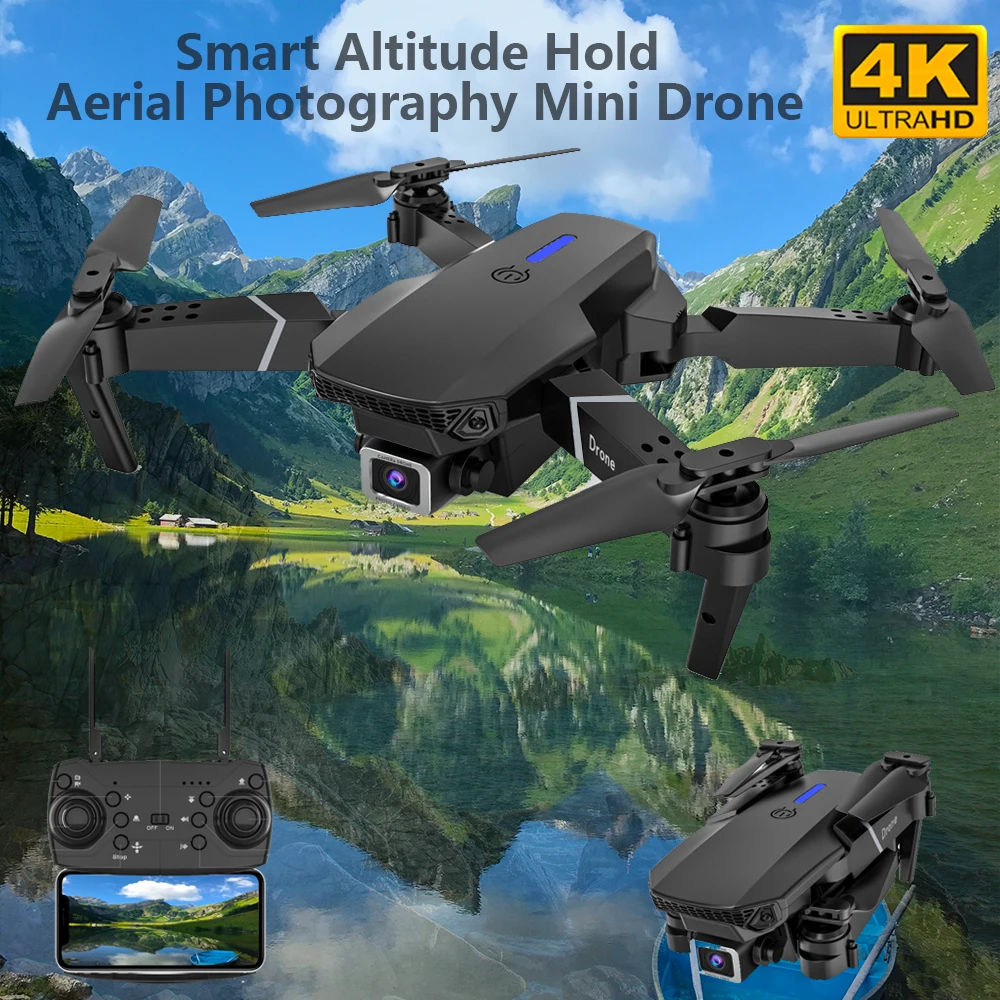 Helicopter Drones WIFI FPV Drone With Wide Angle HD 4K 1080P Camera Height Hold RC Foldable Quadcopter Drone Gift Toys RC Drones