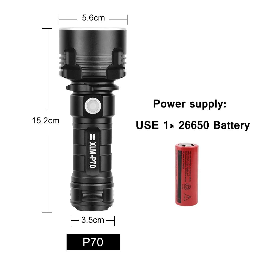 Anjoet Powerful LED Flashlight L2 XHP70.2 Tactical Torch USB Rechargeable Linterna Waterproof Lamp Ultra Bright Lantern Camping