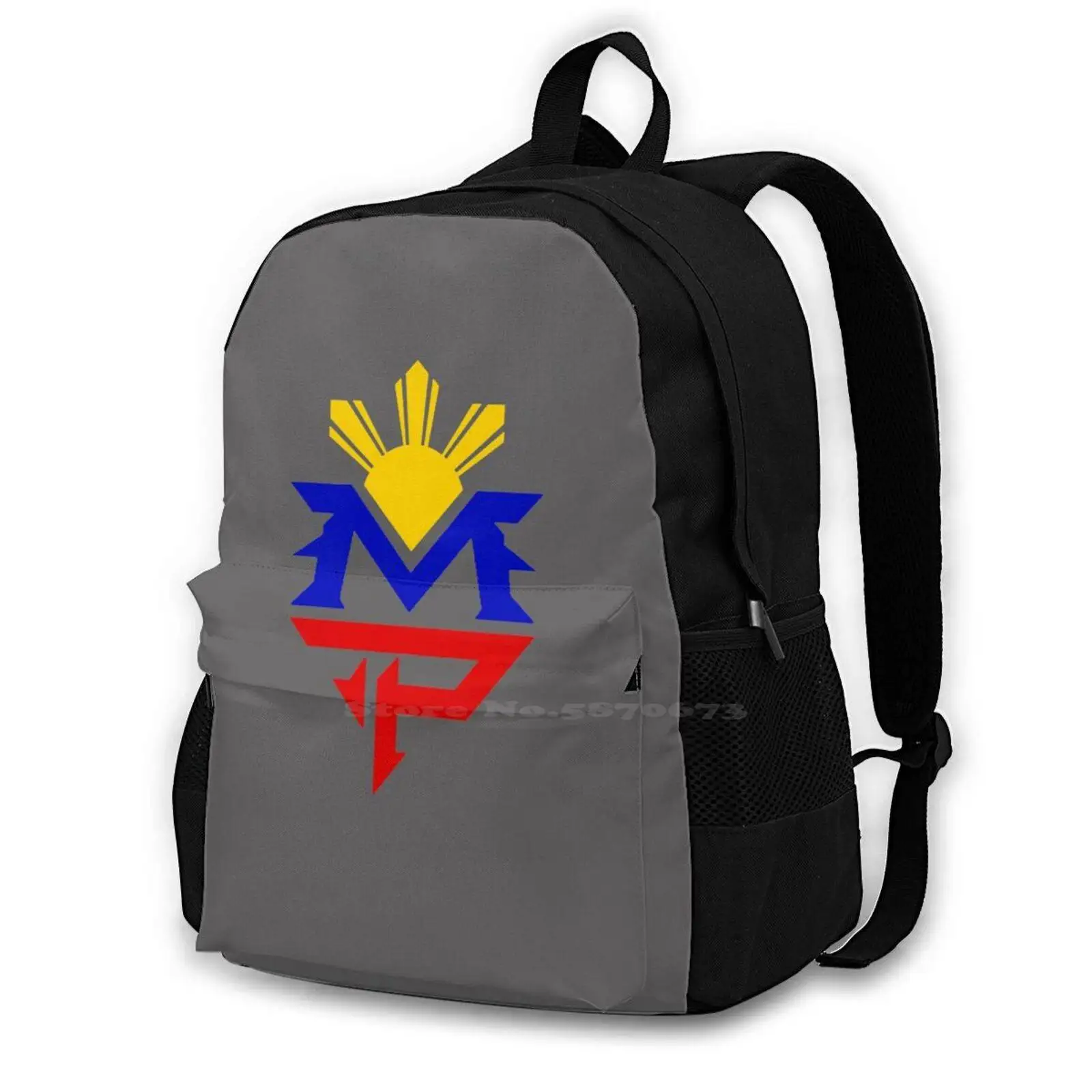 Manny Pacqio Logo Art Pattern Design Bag Student'S Backpack Fight Champion Legend Boxing Pacquiao Manny Filipino Boxer