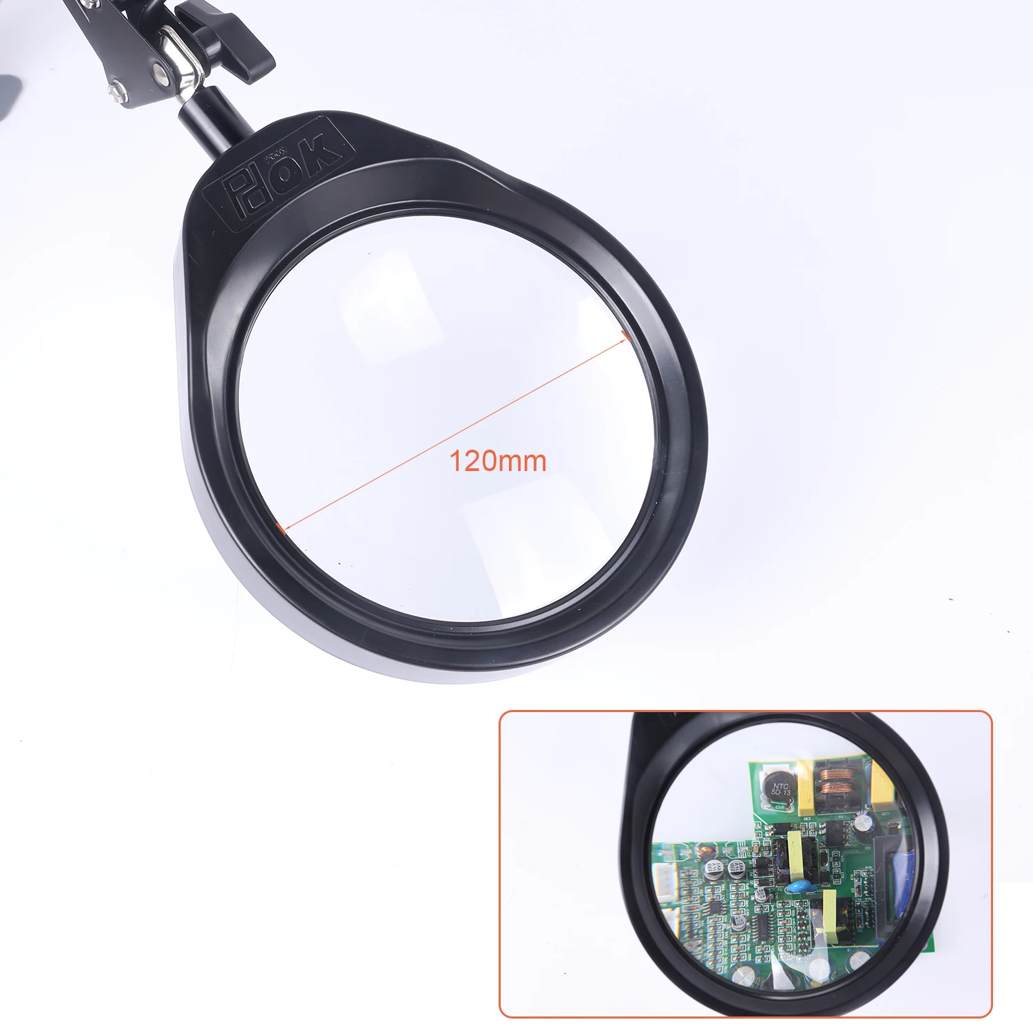 10X Magnifying Glass Clamp-on Table Arm Dimmable Illuminated Magnifier LEDs Desk Light for Soldering Iron Repair Skincare Beauty