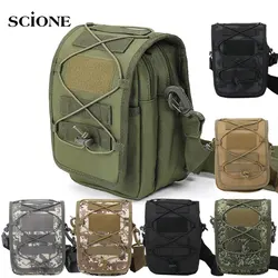 Tactical Molle Hunting Bags, Crossbody Bag, Pacote de cintura, Bolsa de bolsas ao ar livre, Camo Escalada Bag, Small Phone Tool Bag