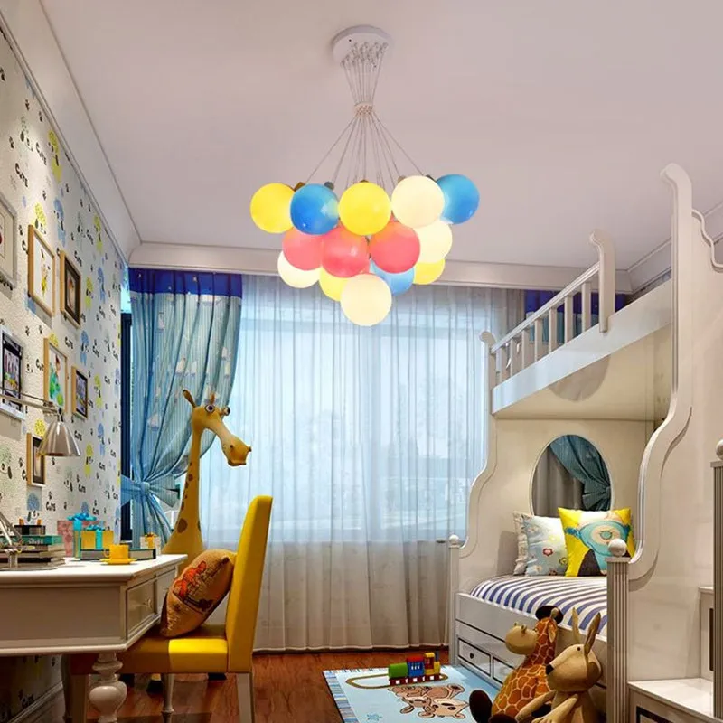 Nordic ball chandelier Balloon Shape Decoration acrylic lamp Indoor Children's Room Hall Loft kids chandelier lighting