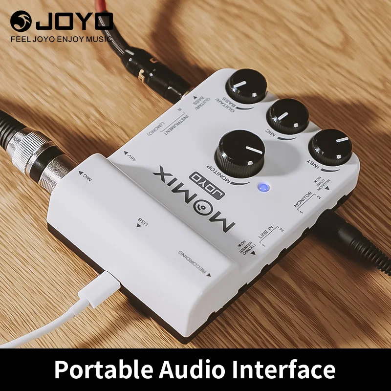 JOYO-MOMIX OTG Audio Interface, Portable Recording, Live streaming, Mic, Guitar, Bass, Keyboard, Electronic Drum