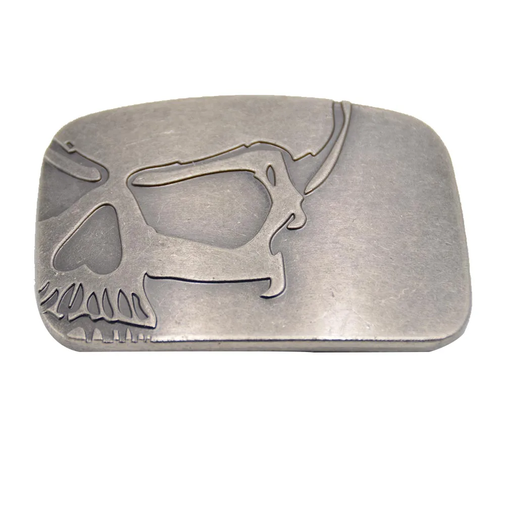 Vintage indians skull head pattern belt buckle for man western cowboy buckle without belt custom alloy width 4cm
