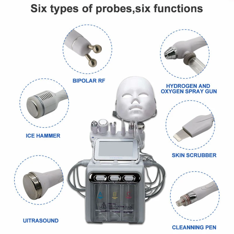 المهنية 7 في 1 جهاز تجميل الأكسجين المياه اللوازم الطبية الوجه تنظيف عميق الجلد التطهير رفع سبا منزلية للعناية بالبشرة