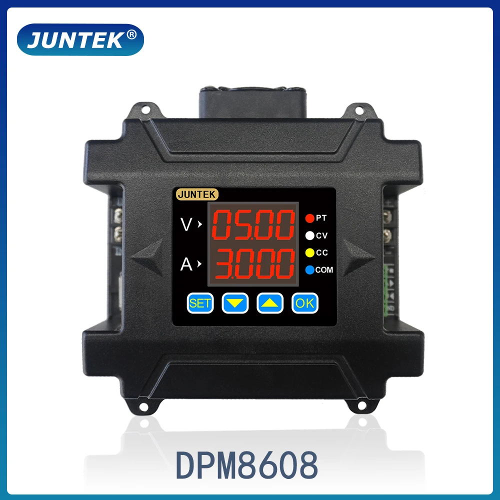 JUNTEK DPM8608 60V8A Programmable DC DC Digital Adjustable Step Down Voltage Bench Power Supply Buck Converter 485 Communication