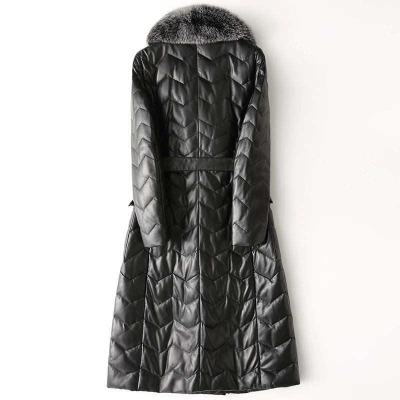 Genuine Leather Down Winter Jacket Women Fox Fur Collar Sheepskin Coat Plus Size Korean HQ17-ZYZ1002B Y1237