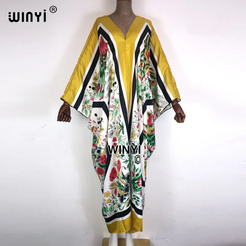 2021 Summer Women caftanPrint Sexy vestido maxi African Maxi Dress Long Sleeve  Elegant Boho Beach Dress Casual Long Dresses