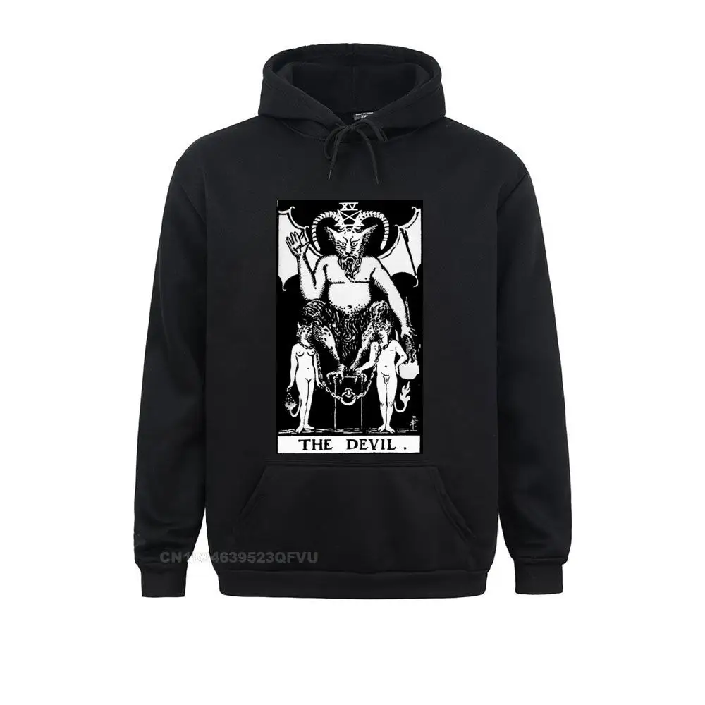 The Devil Tarot Card Hoodies Major Arcana Tune Telling Occult Harajuku Women Men Premium Cotton Pullover Hoodie Fitness