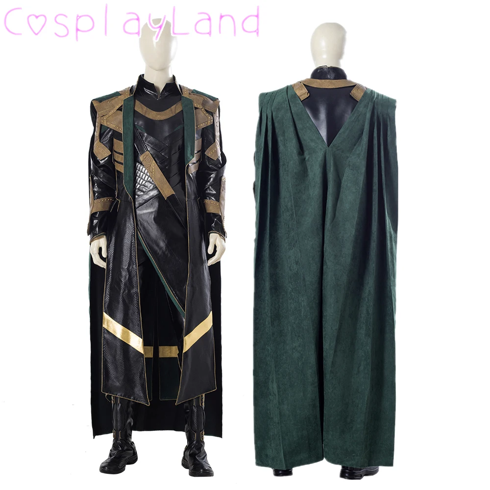 Newest Halloween Superhero Loki Cosplay Costume High Quality Hero Battle Armor Outfit With Boots Men Suit