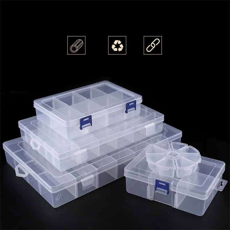 Adjustable 3-36 Grids Compartment Plastic Storage Box Jewelry Earring Bead Screw Holder Case Display Organizer Container