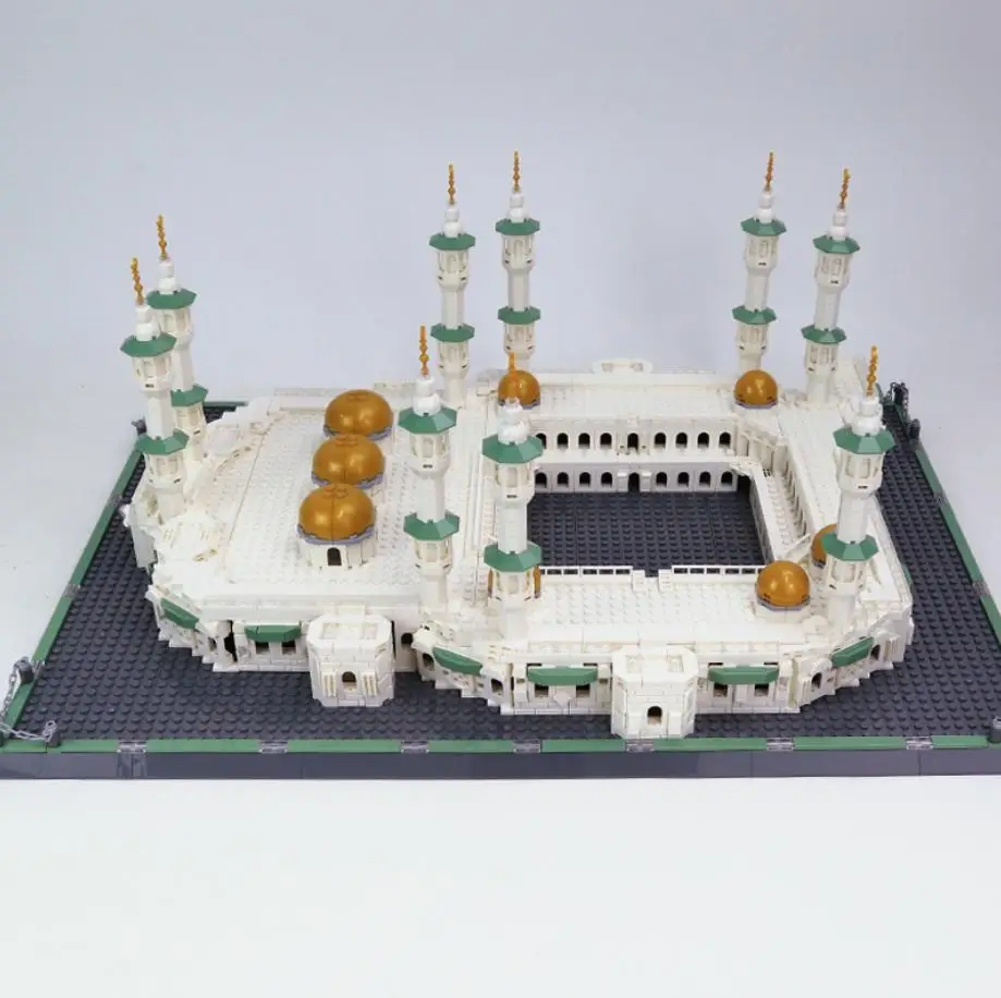 Weltberühmte Islamismus-Architektur Saudi-Arabien Große Moschee von Mecca Bausteinmodell Ziegelspielzeugsammlung für Geschenke