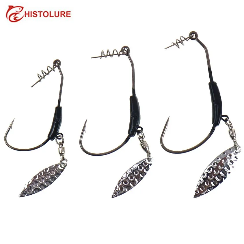 

HISTOLURE 5Pcs 2g 3g 4g 7g Crank Hook Metal Spoon Sequins Add Weight Lures With Twist Lock Lead Barbed Hooks