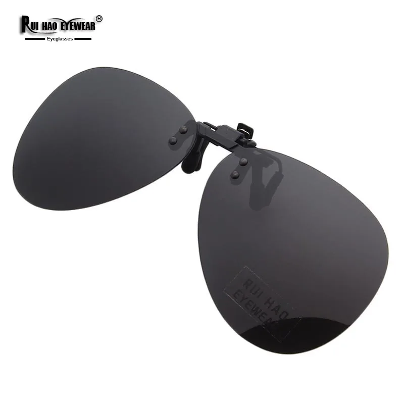 2 Color Polarized Clip on Sunglasses Flip Up Sun Glasses Retro Design Rui Hao Eyewear Brand Sunglasses Clip